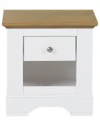 Savora Natural Wood Bedside Table – Drawer & Open Shelf