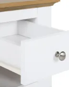 Savora Natural Wood Bedside Table – Drawer & Open Shelf