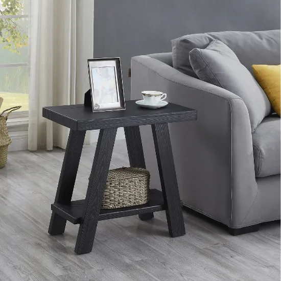 Picture of Aveline Side Table – Natural Wood with Shelf