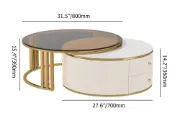 Liora set  with a natural wood base
