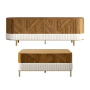 Picture of Clairvaux – TV Unit, Coffee Table & Side Table Set in Natural Wood