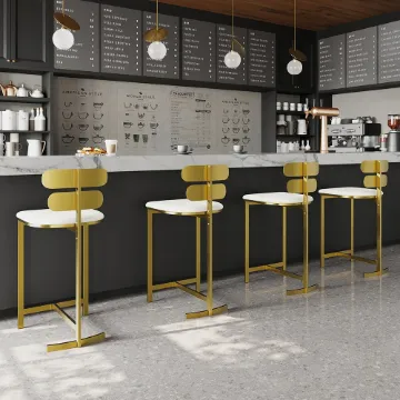 Lumière Dorée – Modern Stainless Steel Bar Stool Lumière Dorée – Modern Stainless Steel Bar Stool
