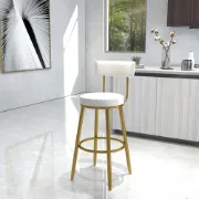 Élysée Bar Stool – Gold Frame with Padded Backrest