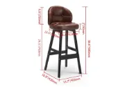Picture of Rivano Bar Stool – Leather with Wooden Base