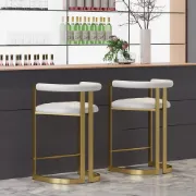 Picture of Clément Bar Stool – Gold Frame with Tufted Seat