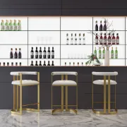 Picture of Clément Bar Stool – Gold Frame with Tufted Seat