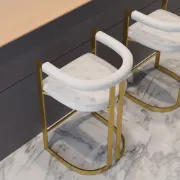 Picture of Clément Bar Stool – Gold Frame with Tufted Seat