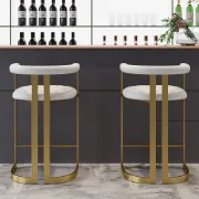 Picture of Clément Bar Stool – Gold Frame with Tufted Seat