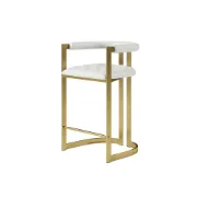 Picture of Clément Bar Stool – Gold Frame with Tufted Seat