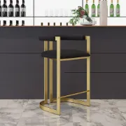 Picture of Clément Bar Stool – Gold Frame with Tufted Seat