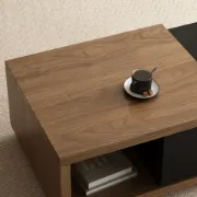 Mauro Media Set in Natural Wood & Black