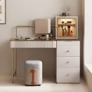 Picture of Marvella Vanity Set – Glass Top with lighting Cabinet and Matching Chair