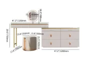 Léonie Vanity Set – Natural Wood with LED Mirror, Chair, and Storage Drawers