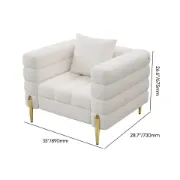 Lumière Sofa Set – 3-Seater Sofa & 2 Armchairs with Golden Metal Legs