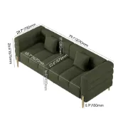 Verdi Sofa Set – Two Sofas in Modern Design made of Natural Wood with Gold Legs
