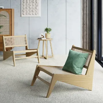 Show details for Kuroko Japandi Lounge Chair – Rattan & Natural Wood Picture of Kuroko Japandi Lounge Chair – Rattan & Natural Wood