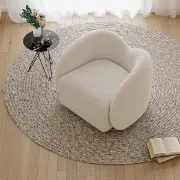 Picture of Auraya Swivel Accent Chair – White Elegance with Gold Base