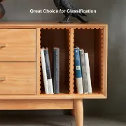 Picture of Lunari Natural Wood & Rattan TV Stand – Modern with Sliding Doors