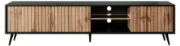 Picture of Nedra Black Natural Wood TV unit  with LED Shelves