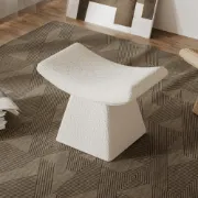 Sova Curved Ottoman – Bouclé Upholstery with Artistic Silhouette