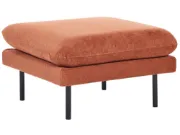 Tavine Ottoman – Modern Woven Fabric Design with Natural Wood Frame and Metal Legs