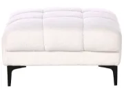 Nuvia Bouclé Ottoman – Modern Design with Natural Wood Frame and Metal Legs