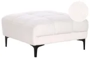 Nuvia Bouclé Ottoman – Modern Design with Natural Wood Frame and Metal Legs