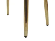 Elyen Ottoman – Contemporary Soft-Touch Design with Natural Wood Frame and Golden Metal Legs