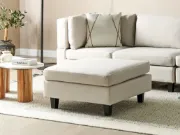 Nivra Square Ottoman – Padded Cushion Top with Wooden Legs