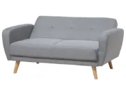 Éliane Convertible Sofa from natural wood legs  & Tufted Backrest.