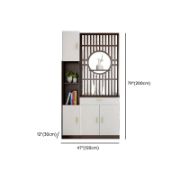 Élévé Display Divider Cabinet – Natural Wood with Decorative Panel.