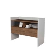 Picture of Nordéa Coffee Corner Cabinet – Natural Wood Shelves with White Frame .
