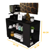 Laro Coffee Corner – Compact Black Open Storage Design