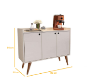 Varello – Modern Coffee Corner Cabinet with Natural Wood Legs