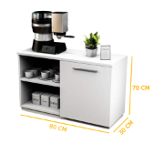 صورة Zavero Coffee Corner Cabinet – Compact Design with Open Shelves & Side Door