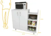 Picture of Nerlo Microwave Cabinet – Double Doors with Side Open Shelves