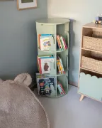 Bambou Kids Natural wood  Rotating Storage Shelf.