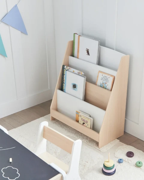 JoliNid Kids- Natural wood Bookshelf.