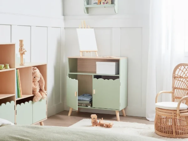 LuneBox Kids Natural wood Cabinet.