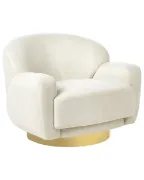 Aurix – Swivel Lounge Chair with Golden Stainless Base