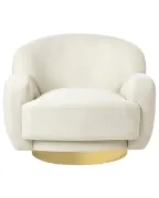 Aurix – Swivel Lounge Chair with Golden Stainless Base