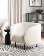 Viona – Modern Curved Armchair with Stainless Legs