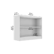 Picture of Paulica White Low Bookshelf – Natural Wood