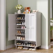 Mavine – Blue Natural Wood Shoe Cabinet