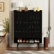 Nocturne – Modern Shoe Cabinet with Slatted Design
