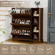 Montreil – Large Natural Wood Shoe Cabinet