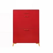 Rogelle – Modern Flip-Down Natural Wood Shoe Cabinet