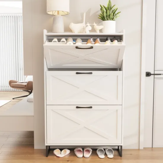 Blanxer – Modern Natural Wood Shoe Cabinet