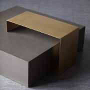 Axis Modern Coffee Table – Natural Wood & Metal