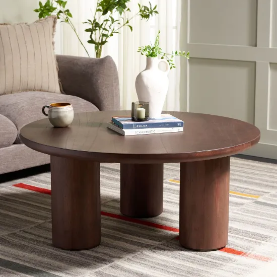 Nova Round Coffee Table – Natural Wood